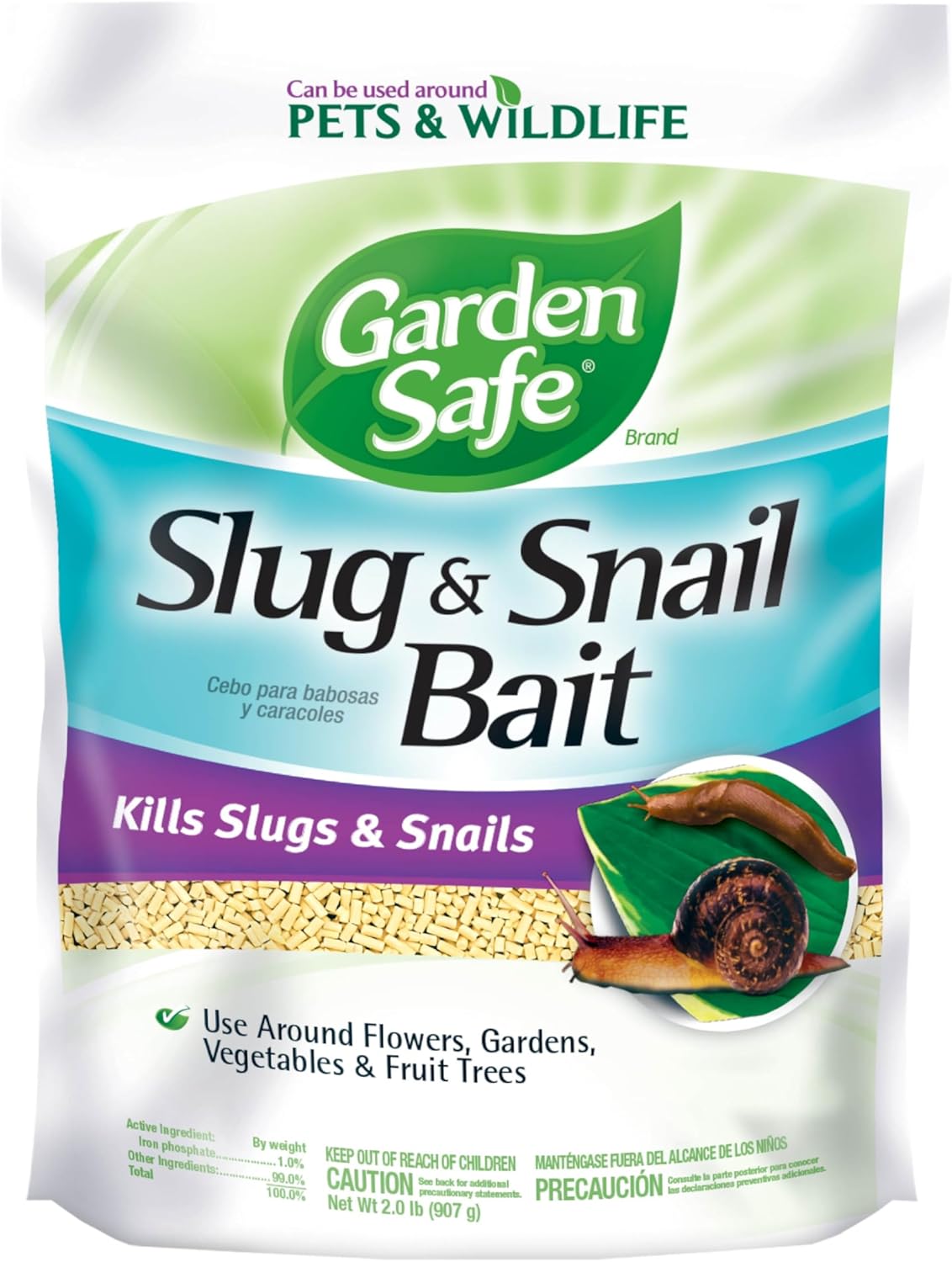 Garden Safe Slug & Snail Bait Granules, Kills Slugs & Snails, 2 Lb