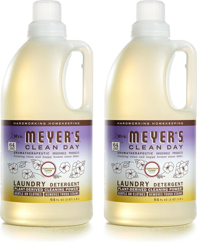 MRS. MEYER'S CLEAN DAY Liquid Laundry Detergent, Infused with Essential Oils, Peony, 64 oz (64 Loads)
