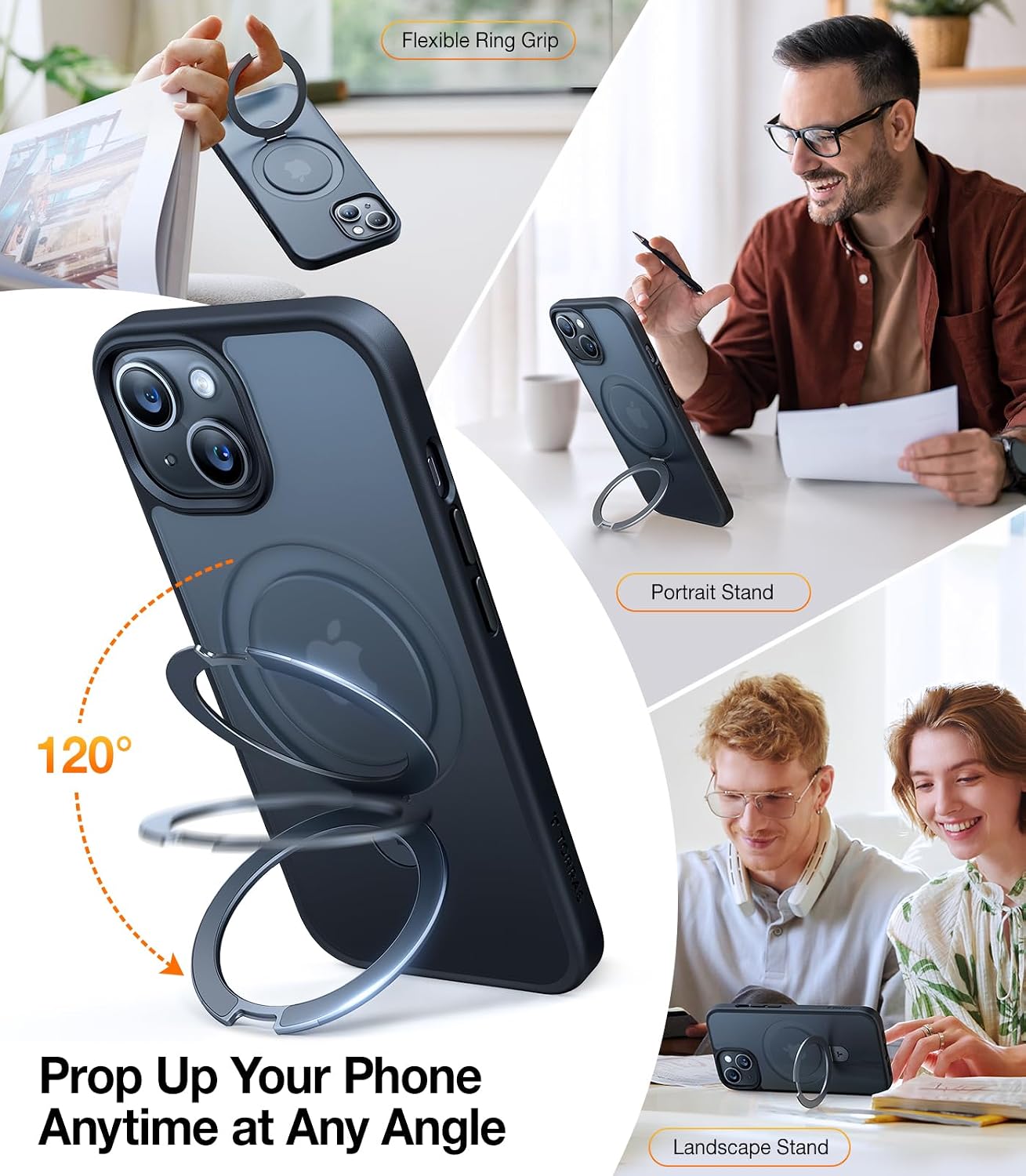 TORRAS for iPhone 13 Case, iPhone 14 Case, Magnetic Stand, Fit for MagSafe