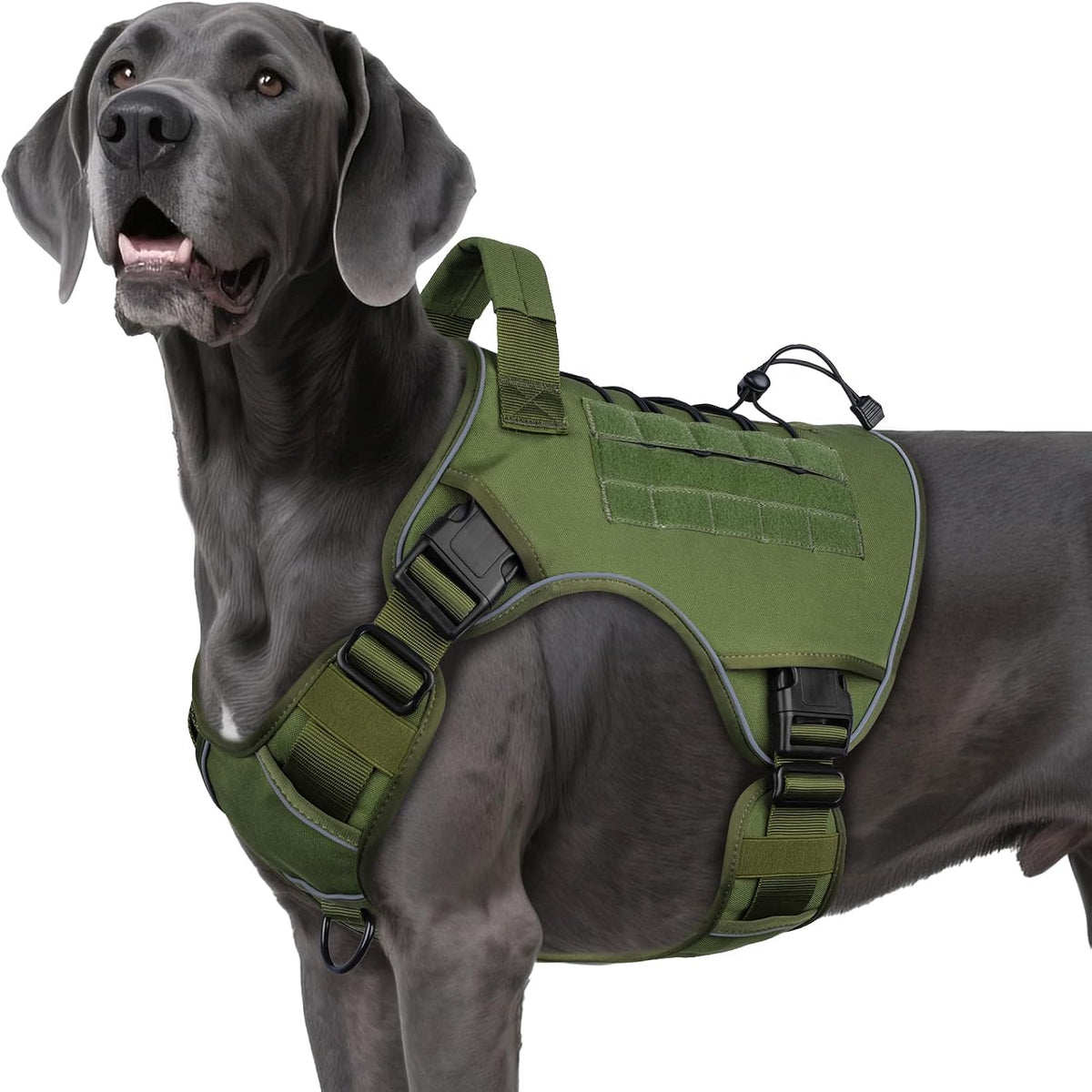 WINGOIN Green Tactical Dog Harness for Extra Large Dogs,No Pull Dog Harness