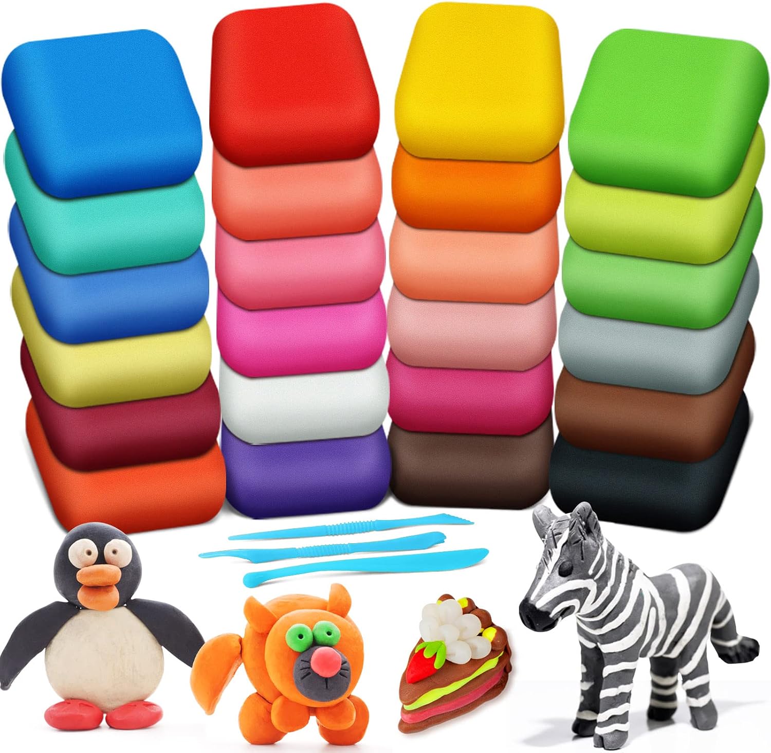 Air Dry Clay, 24 Colors Modeling Magic Clay for Kids