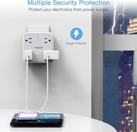 TESSAN Multi Plug Outlet Extender, Surge Protector Splitter