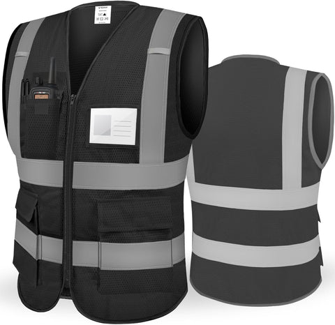 TICONN High Visibility Reflective Safety Vest for Men & Women, ANSI Class 2