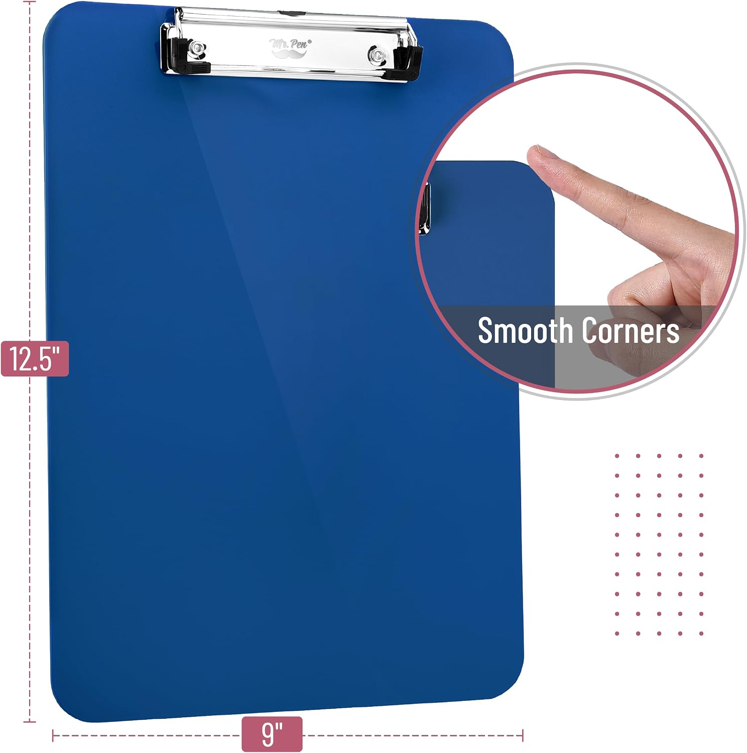 Mr. Pen- Plastic Clipboard, 12.5” x 9”, Navy Blue, Clipboard Plastic
