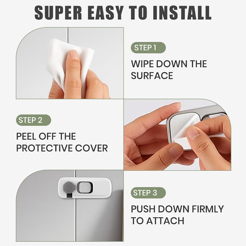 5 Pack Child Safety Refrigerator Lock with Adhesive Pads for Kids