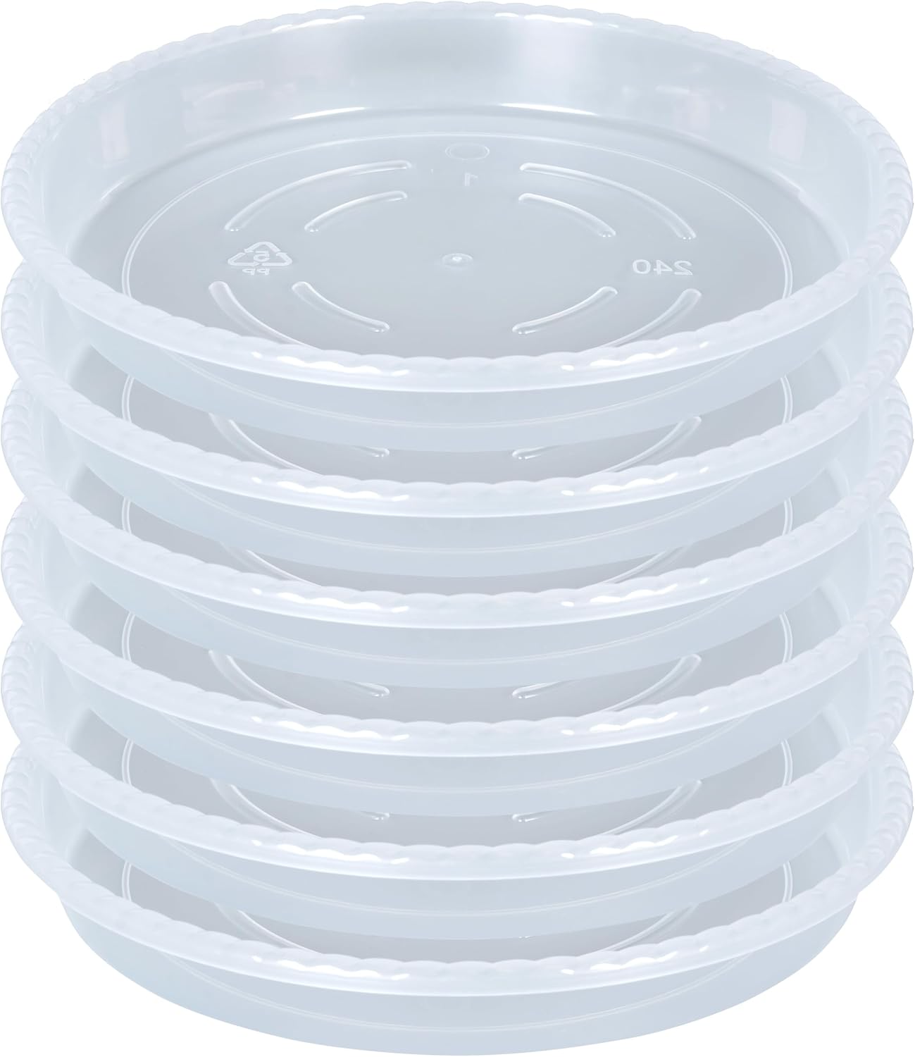 OVZILKI Plant Saucer 2 Pack of 8 inch, Clear Plastic Flower Plant Pot Saucer, Heavy Duty Plant Drip Trays Saucers for Indoor, Plant Water Tray for Planters