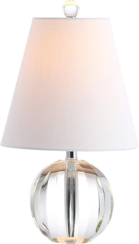 JONATHAN Y Goddard 16" Crystal Ball Orb Metal LED Table Lamp, Clear