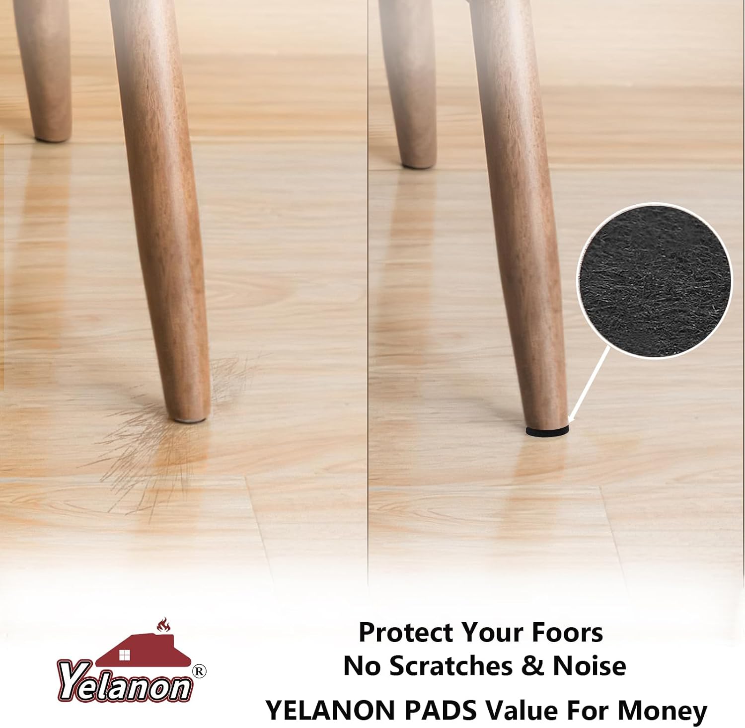 Felt Furniture Pads for Hardwood Floors Felt Pads for Chair Legs Yelanon
