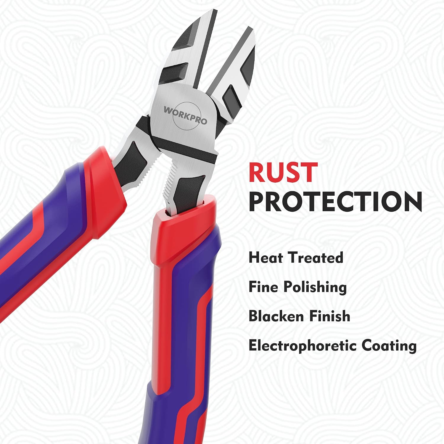 WORKPRO 6” Wire Cutters Heavy Duty CRV Steel, Diagonal Pliers for Cutting Wires Craft, Comfort Grip Handle