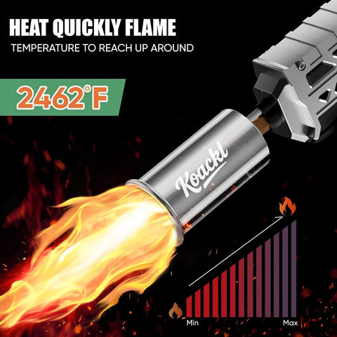 KOACKL 24" CSA Propane Torch Gun 2372°F Adjustable Flame Campfire