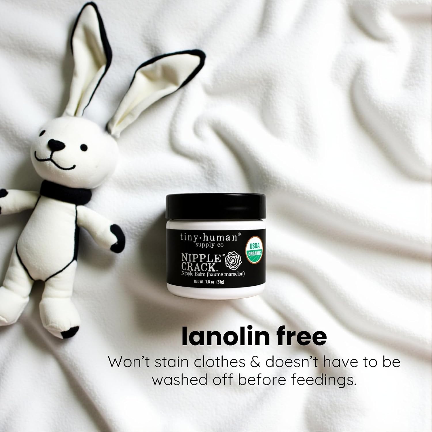 Organic Nipple Cream, Nipple Crack Lanolin Free Nipple Butter, Balm for Breastfeeding Mother, No Need to Wash Off, Safe for Baby and Mama