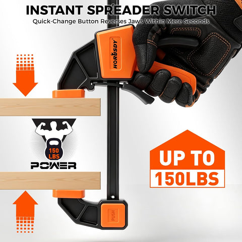 3-Pack Wood Clamps for Woodworking, 2-Piece 12" Bar Clamps with Clamp Connector, Quick-Release Wood Clamps with 150 LBS Load Limit, Wood Clamp Set for Woodworking, Gluing & DIY Projects