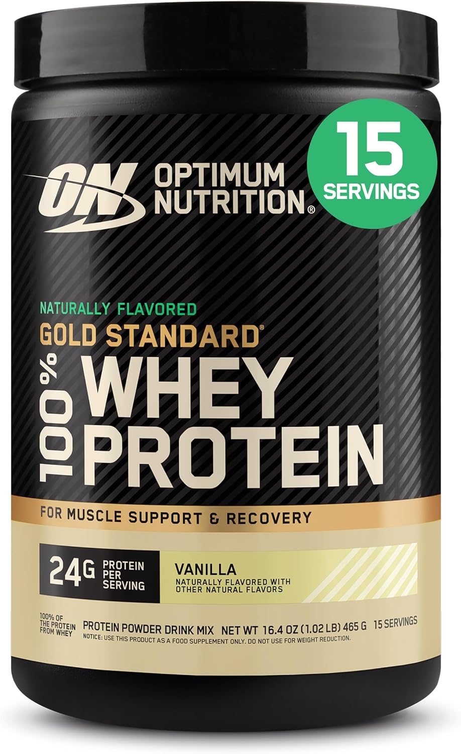 Optimum Nutrition Gold Standard Whey Protein Powder, Vanilla, 1.02 LB