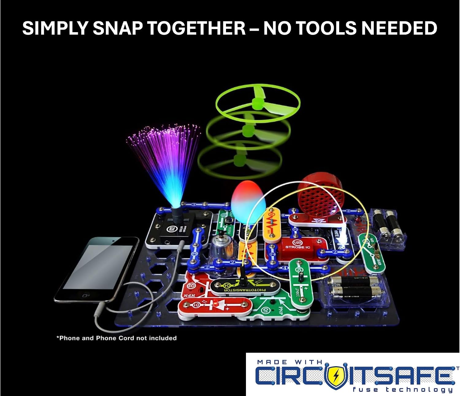 SNAP CIRCUITS Light STEM Electronics Kit, 175+ Projects, Ages 8+