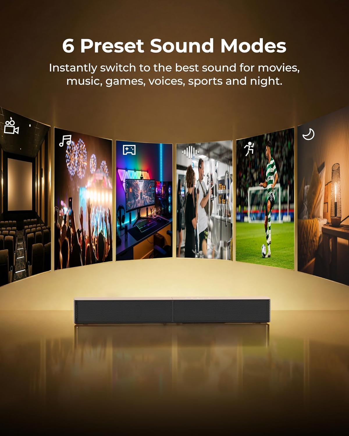 ULTIMEA Sound Bar with Wireless Subwoofer, App Control, for Home Theater