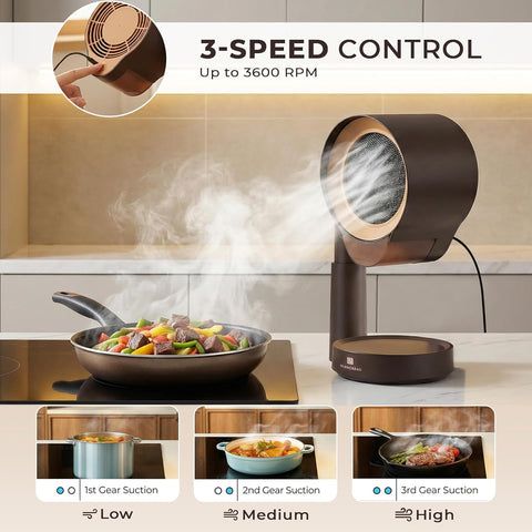 GLENCREAG Portable Desktop Range Hood, 3-Speed Exhaust Fan