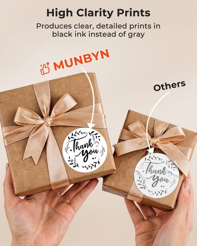 MUNBYN 2.5 Inch White Circle Thermal Labels for Baking, 500 Sheets/1 Roll