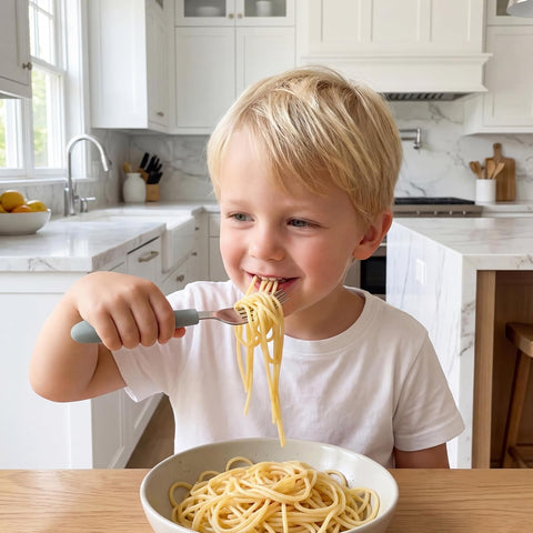 Pimoys Toddler Fork and Spoon Set, 6-Piece Stainless Steel, 3 Colors