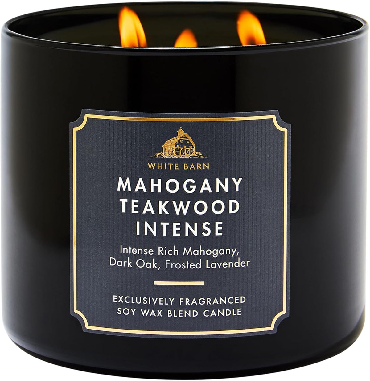 Bath & Body Works 3-Wick Candle, Mahogany Teakwood Intense, Soy Wax Blend