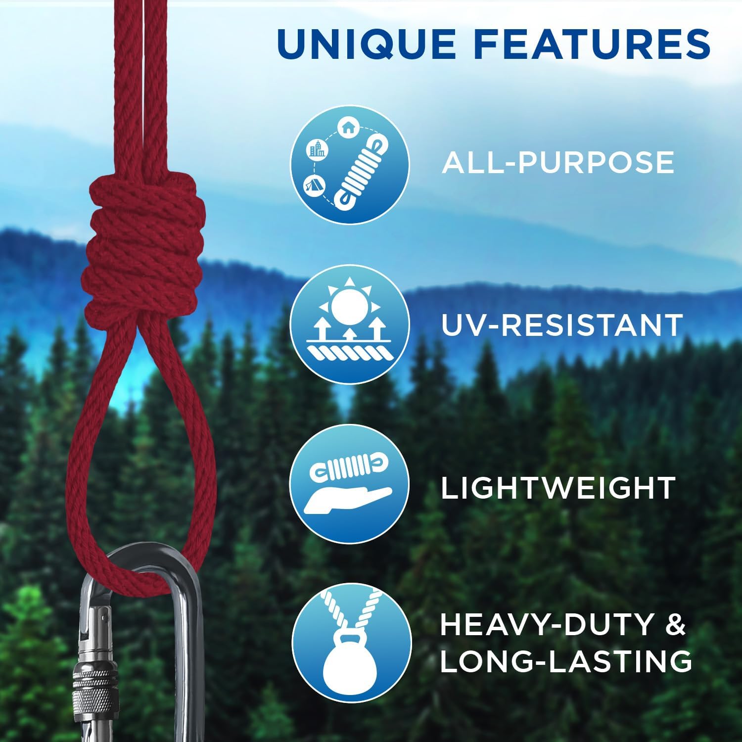 TECEUM Cotton Rope 3/16” (5 mm) – 100 FT – Strong All-Purpose Braided Rope – Natural Cotton – for Crafting, Сamping, Clothes Line, DIY, Indoor & Outdoor Use – Crimson