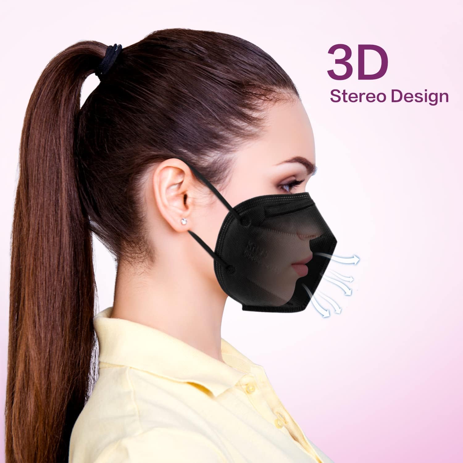 Miuphro KN95 Face Mask 25 Pack, 5-Layers Breathable KN95 Masks
