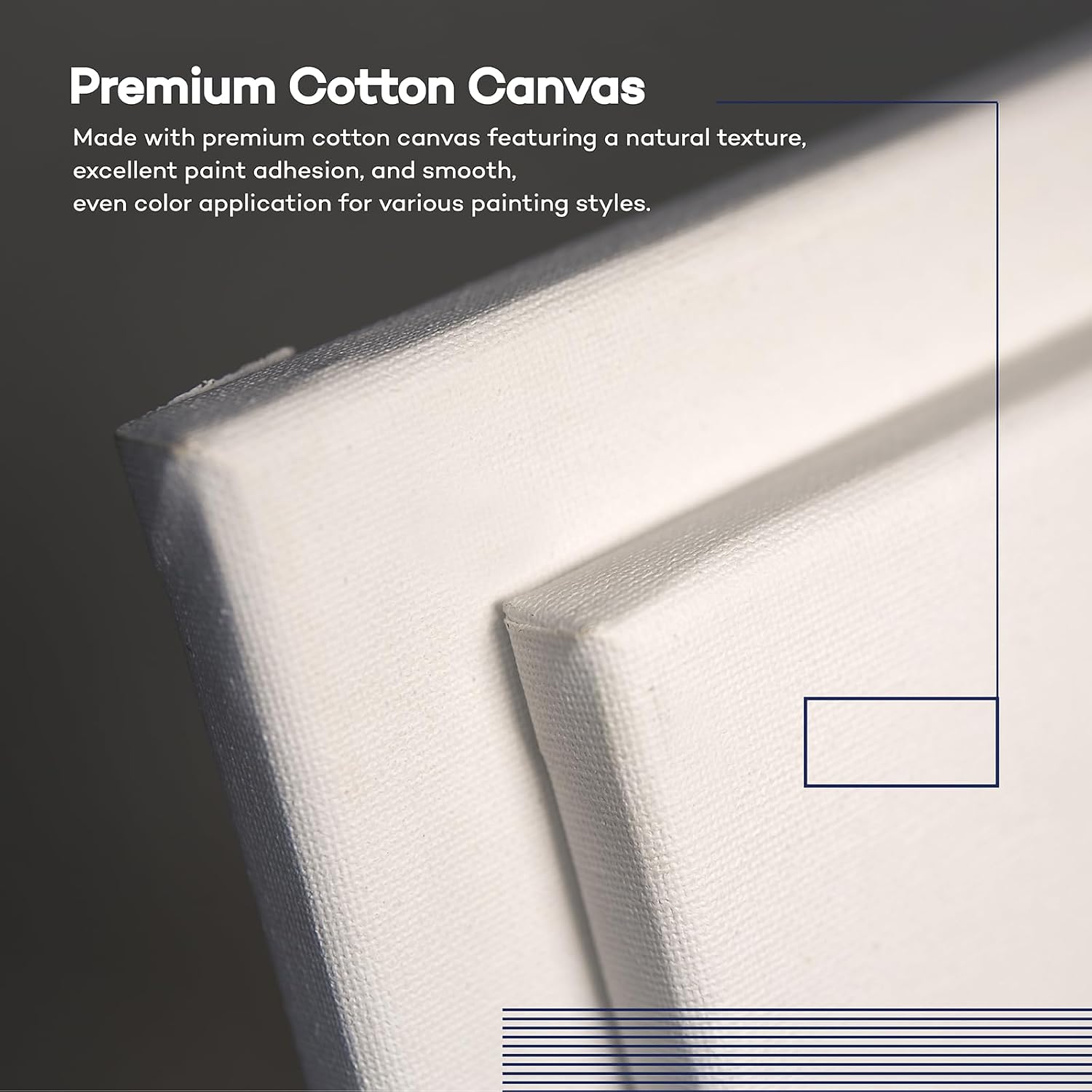 Large Canvases for Painting 36x48 Inch 2-Pack, 12.3 oz Triple Primed Acid-Free 100% Cotton Stretched Canvas, Blank Large Canvas for Oil Paint Acrylics Pouring & Wet Art Media