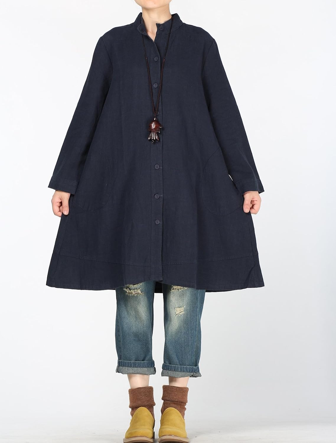 Minibee Women's Button Down Shirts Cotton Linen Blouses Jacket