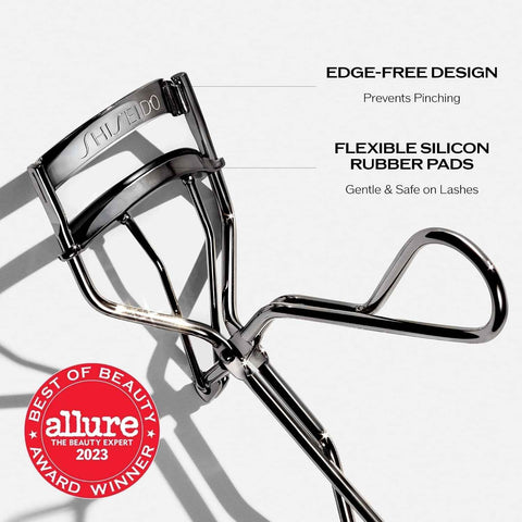 Shiseido Eyelash Curler - Crimps & Curls Lashes for Perfect, Eye-Framing Fringe - Gentle & Safe - Includes Replacement Pad