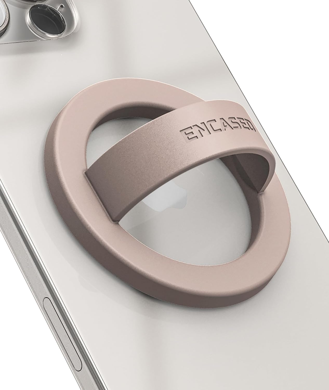 Encased Magnetic Phone Grip Holder (Compatible with MagSafe) Thin Silicone Finger Loop Ring for iPhone (Neutral)