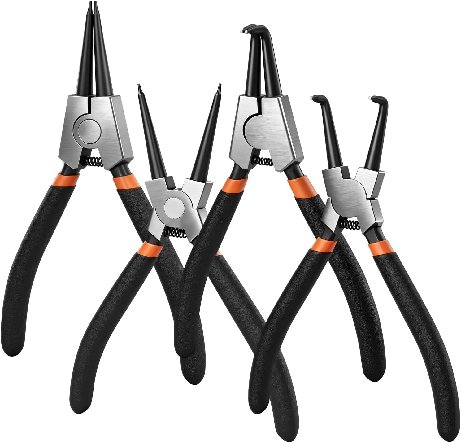 4pcs 7in Snap Ring Pliers, 7/128in Small Tips