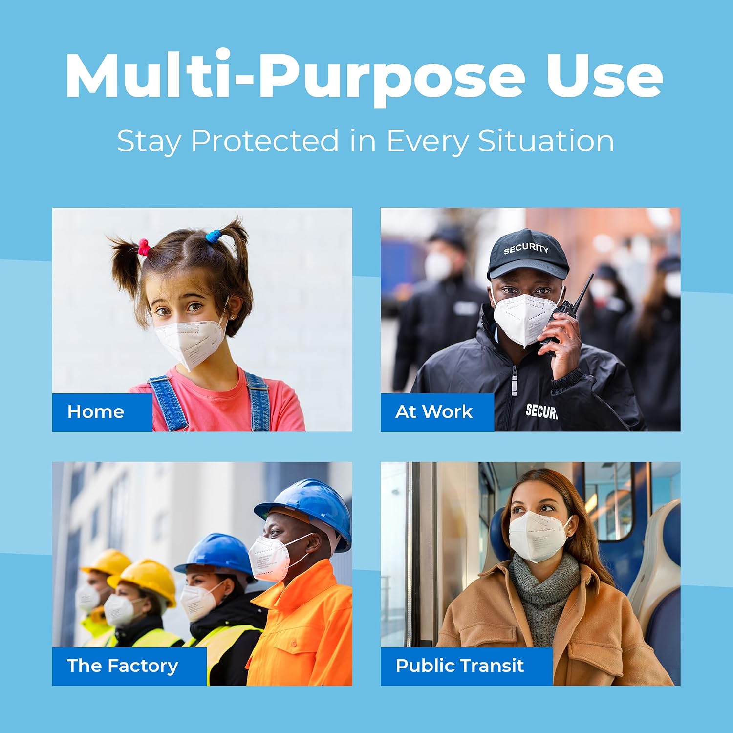 Lyka Distribution KN95 Face Masks - 50 Pack - 5 Layer Protection Breathable KN95 Face Mask with Comfortable Elastic Ear Loop