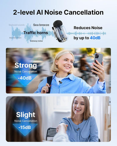 BOYA mini 2 Wireless Lavalier Microphone for iPhone 5-17 & Android Phone