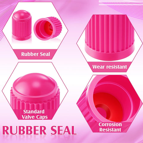 Outus 20 Pcs Tire Valve Stem Caps Car Tire Caps Plastic Universal Valve Stem Covers for Bike Bicycle Cars SUV Trucks Motorcycles (Pink)