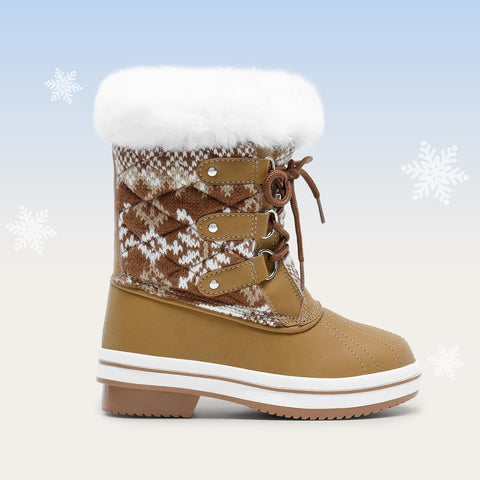 DREAM PAIRS Girls Winter Snow Boots Faux Fur