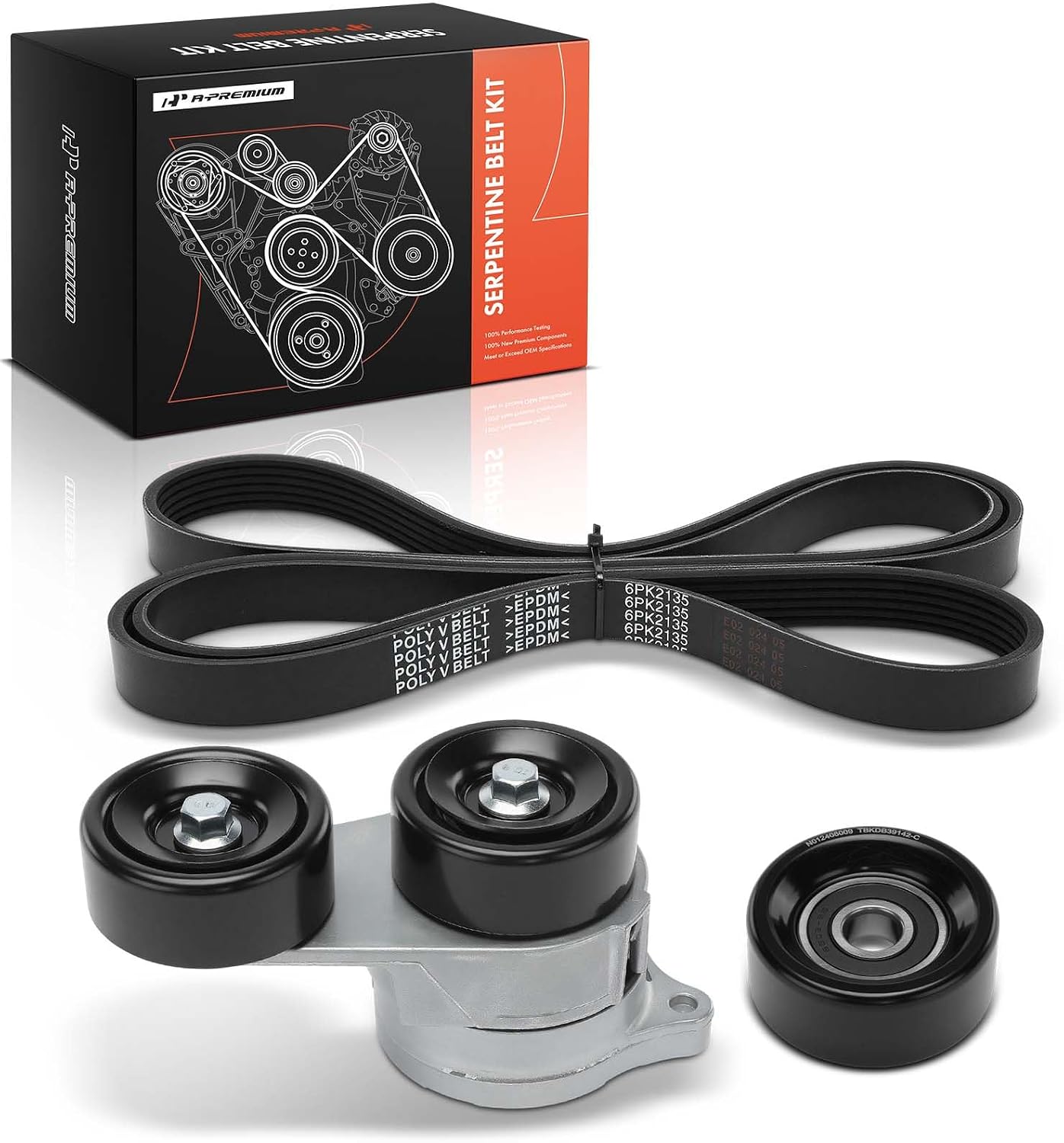 A-Premium Engine Serpentine Belt Drive Kit with Tensioner & Idler Pulley