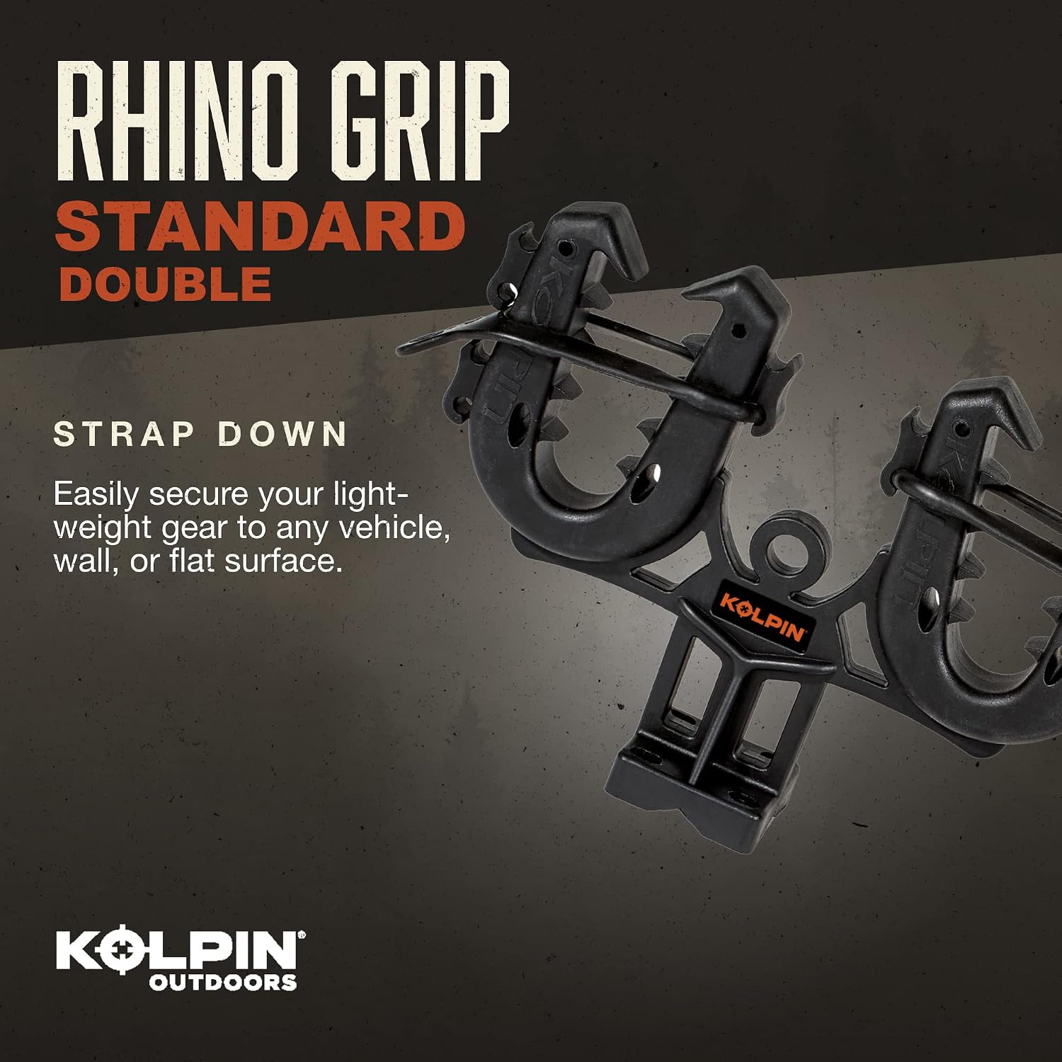 Kolpin Rhino Grip® Double – Pair | Carry two Guns, Bows, Shovels & More, Broadly Fits ATV/UTV/Truck/Trailer/ Rack Mount | Fits 5/8”–1-1/4” Bars or Flat Surfaces - 21505