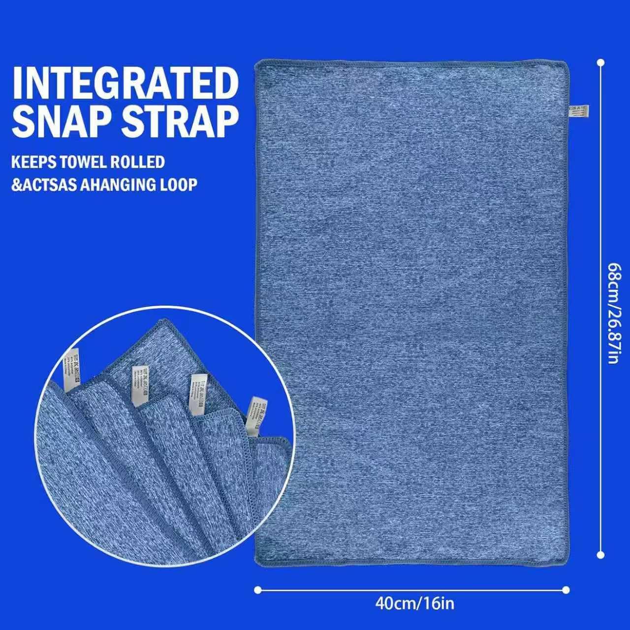 Microfiber Quick Dry Gym Towel, Lint Free Odor-Free Absorbent Fiber, Fast Drying, Men & Women Workout Gear for Body Sweat, Working Out, Towels (Blue, 5Pack - 16 * 27Inch)