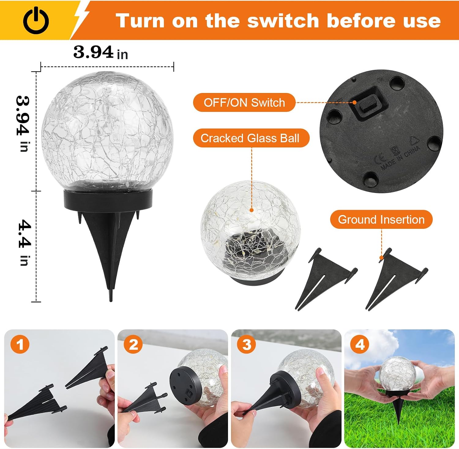 Solar Globe Lights Outdoor Waterproof-Solar Balls-Solar Garden Lights Orbs