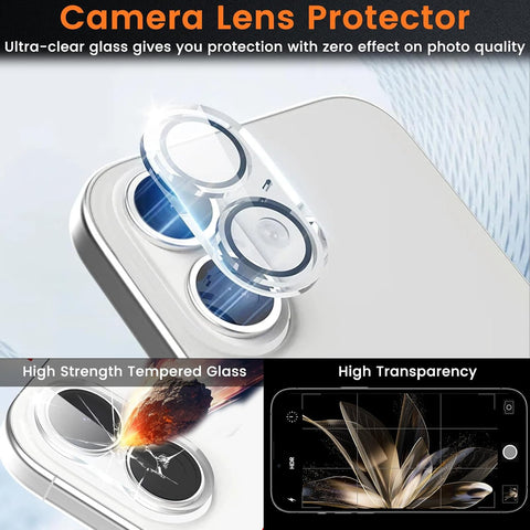 Lesakit 4 Pack Privacy Screen Protector for iPhone 17 6.3-Inch with 4 Pack Camera Lens Protector, Anti Spy Tempered Glass Film 9H Hardness Bubble Free Case Friendly