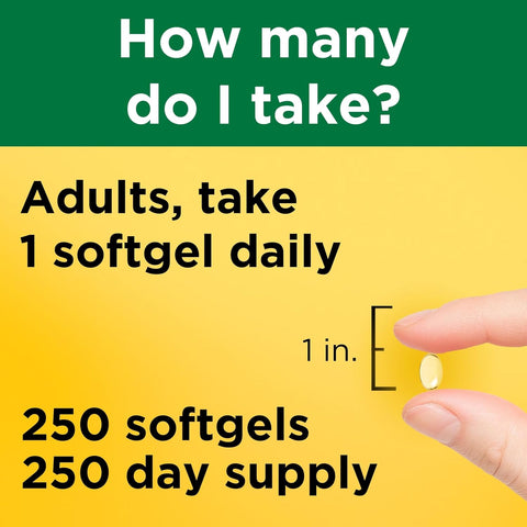 Nature Made Vitamin D3 2000 IU (50 mcg), 250 Vitamin D Softgels