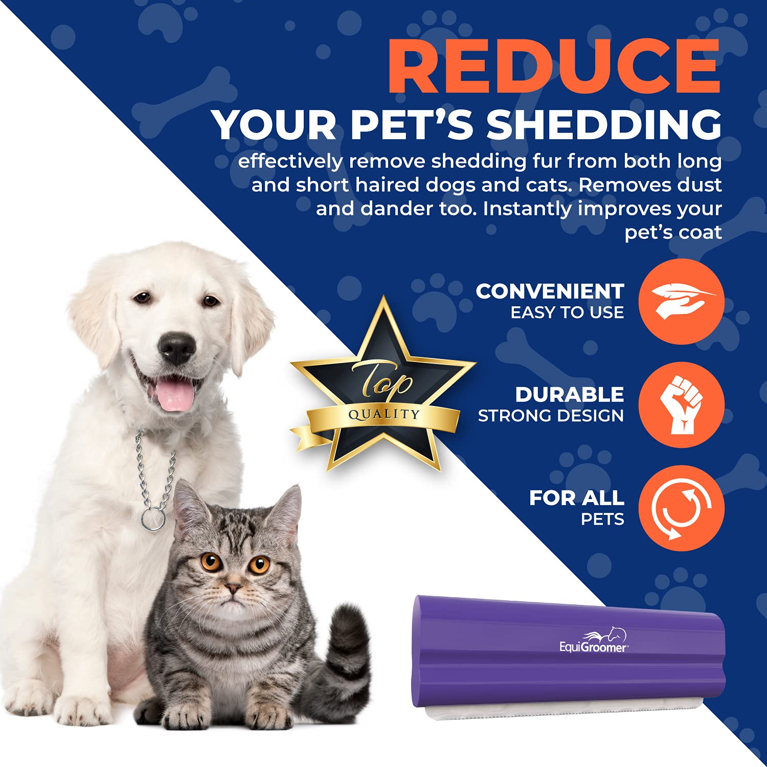 EquiGroomer 5-Inch Undercoat Deshedding Brush for Dogs & Cats, Purple