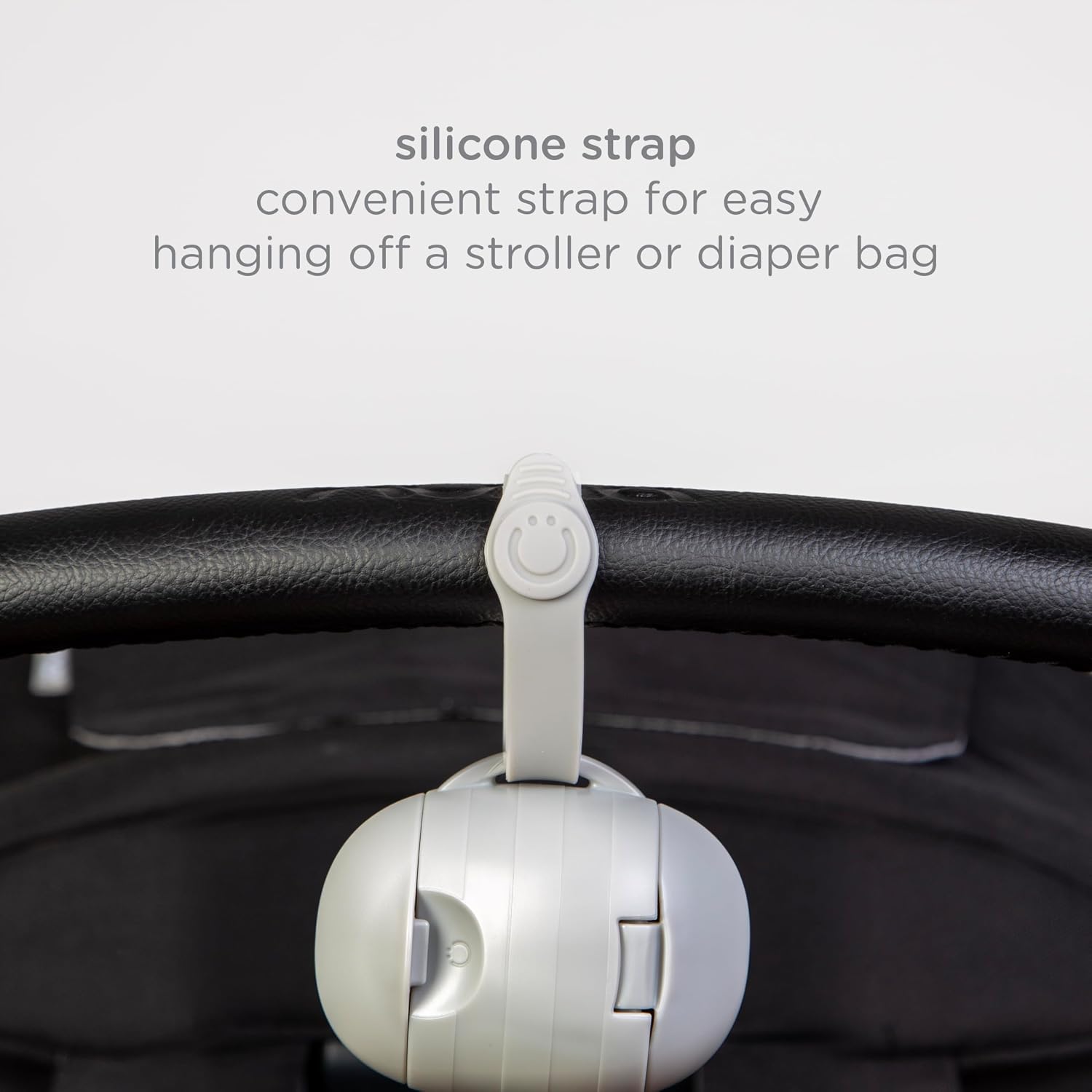 Ubbi On-The-Go Dual Pacifier Holder, Baby Pacifier Case with Strap, Gray