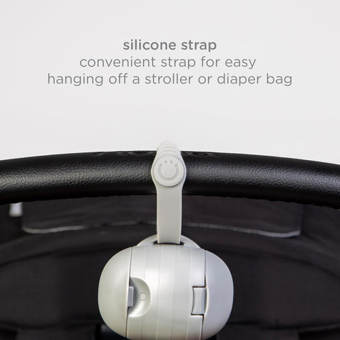 Ubbi On-The-Go Dual Pacifier Holder, Baby Pacifier Case with Strap, Gray