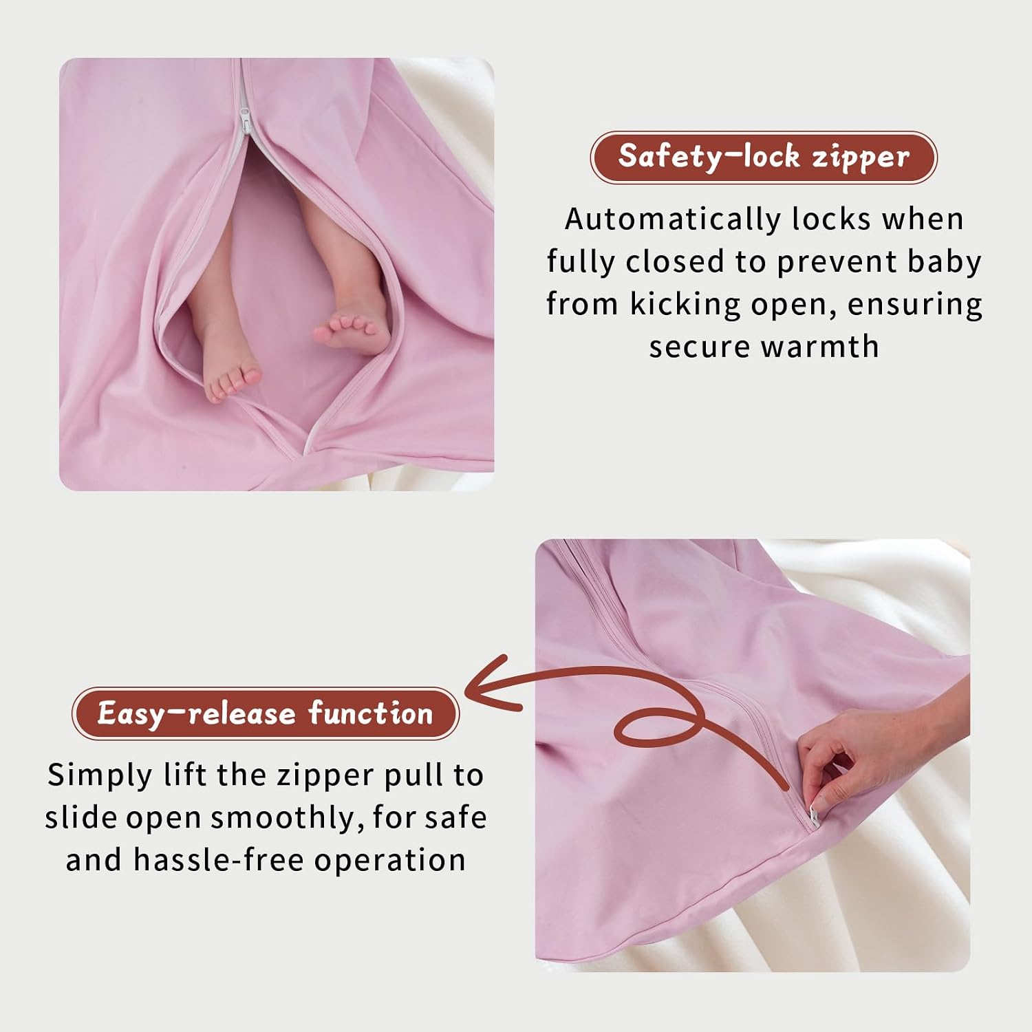 Baby Sleep Sack 12-18 Months, 100% Cotton Wearable Blanket, 0.5 Tog, 3 Pack