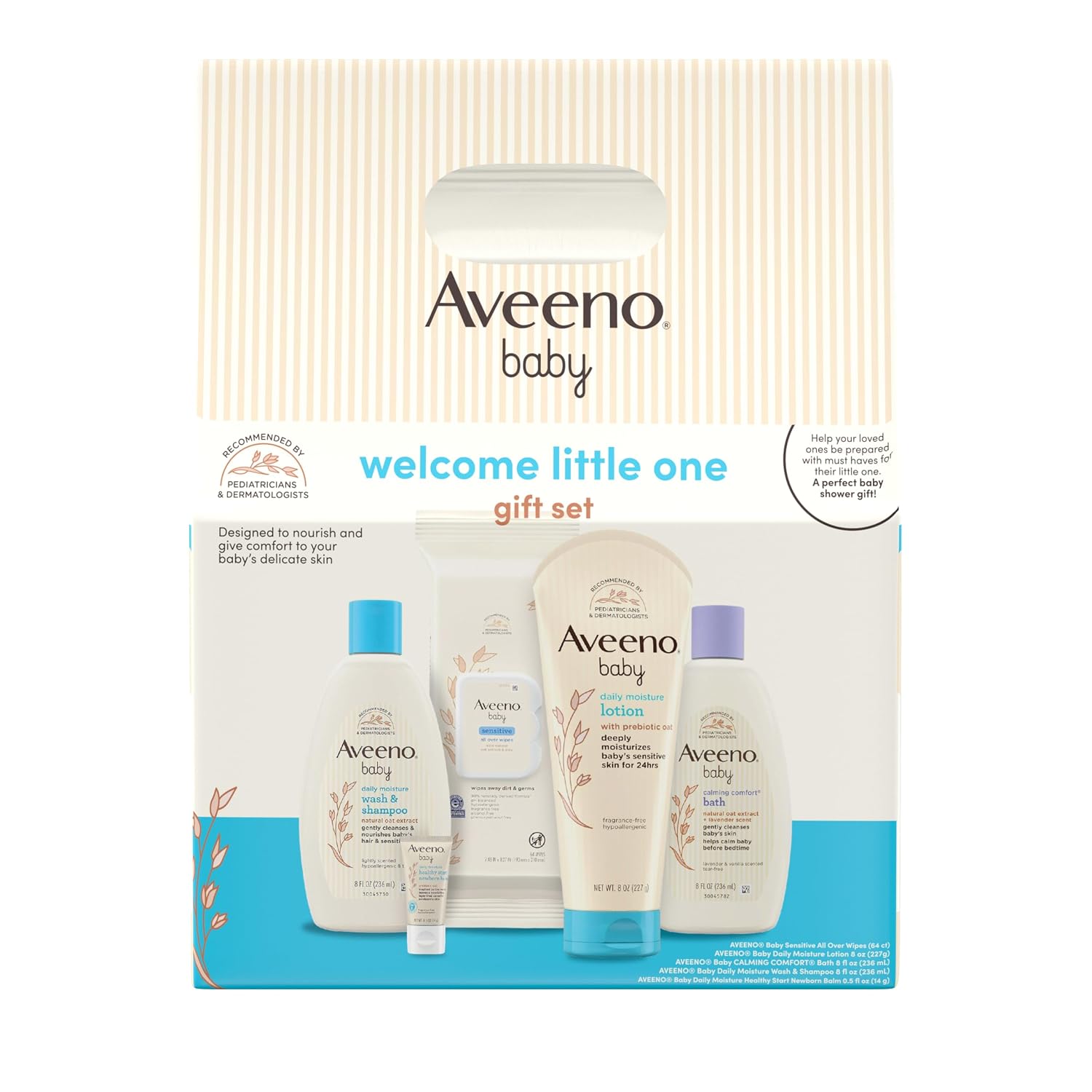 Aveeno Baby Welcome Little One Gift Set, Baby Essentials Set, 5 Items