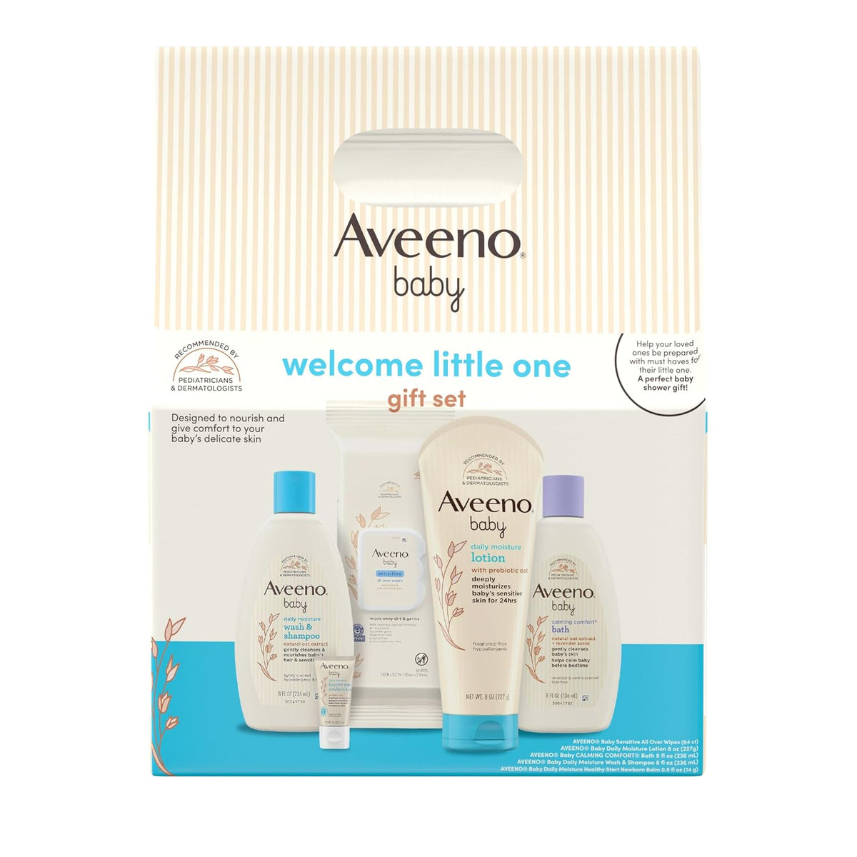 Aveeno Baby Welcome Little One Gift Set, Baby Essentials Set, 5 Items