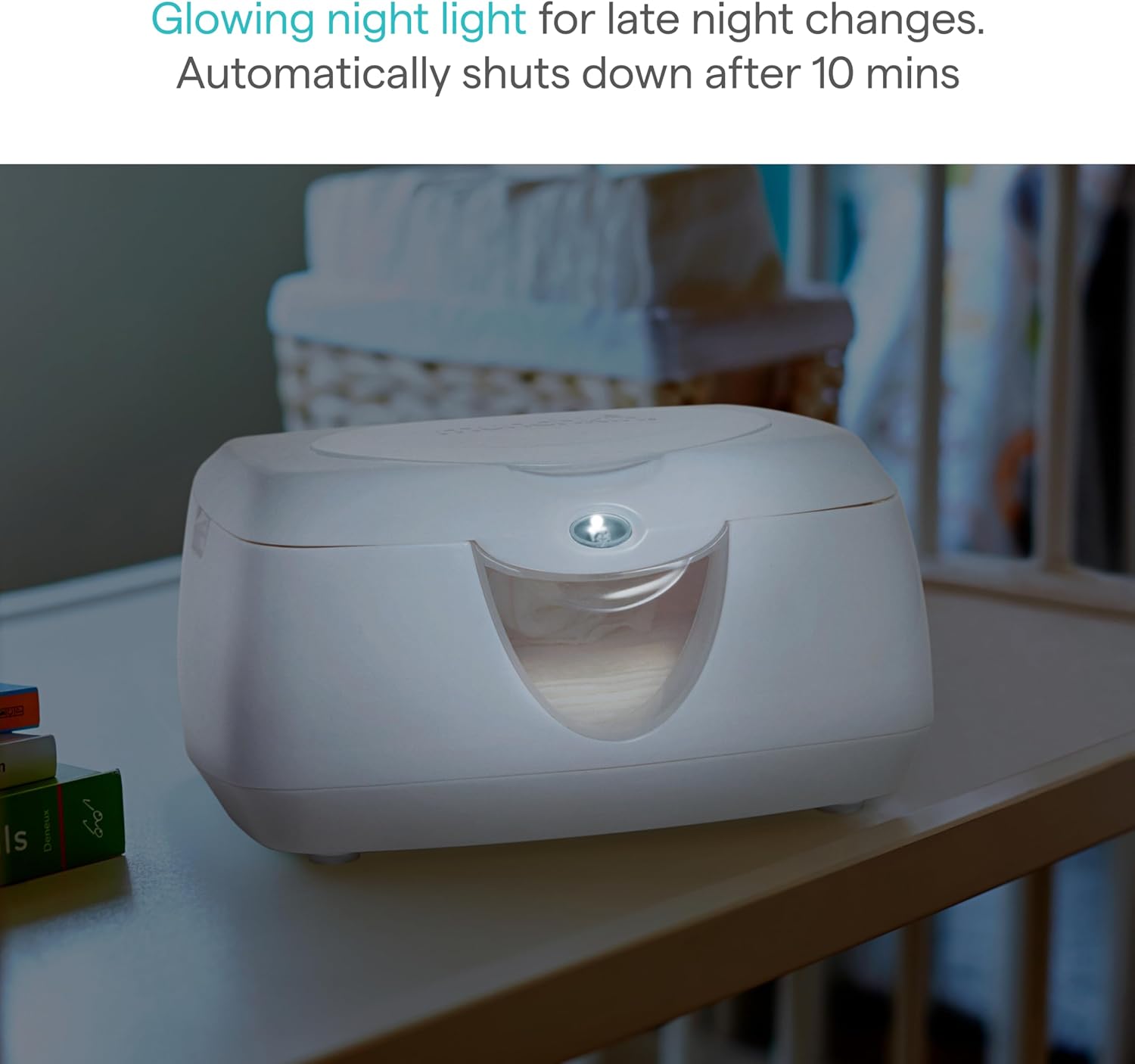 Munchkin Warm Glow Baby Wipe Warmer with Nightlight, White