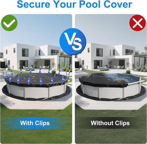 30 PCS Pool Cover Clips for Above Ground Pools,5.1 Inch Stainless Steel Pool Cover Clamps,Heavy Duty Windproof Pool Clips for Winter Outdoor Above Ground Swimming Pool Cover