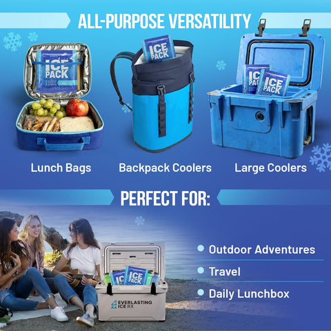 Reusable Ice Packs for Coolers and Lunch Box, Long Lasting 12 Hours, 4 Pack