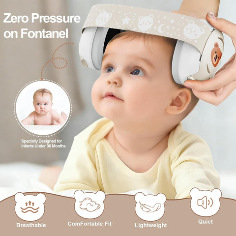 Floriogra Baby Headphones for Noise, Baby Ear Protection for Babies and Toddlers 0-36 Months - Adjustable Babies Noise Cancelling Headphones -Infant Ear Protection Earmuffs Against Hearing Damage